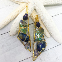 Load image into Gallery viewer, #E2A Dramatic Long Crystal Triangular Earrings