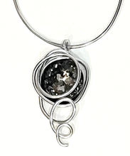 Load image into Gallery viewer, #N9 W Statement Aluminum and Crystal Necklace
