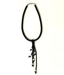 #N9 T Tassle Rubber Statement Necklace