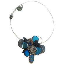 Load image into Gallery viewer, #N9C Blue Stone Abstract Floral Choker
