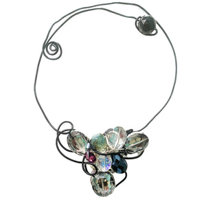 #N9D Crystal Floral Statement Choker