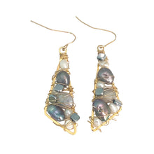 Load image into Gallery viewer, #E5 Triangular Fresh Water Pearl Earrings
