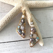 Load image into Gallery viewer, #E5 Triangular Fresh Water Pearl Earrings
