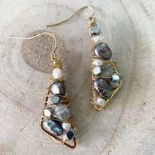 Load image into Gallery viewer, #E5 Triangular Fresh Water Pearl Earrings
