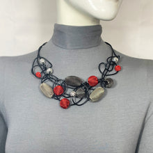 Load image into Gallery viewer, #N5  Aluminum Choker With Red Accent Beads
