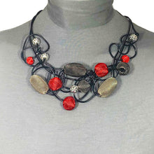 Load image into Gallery viewer, #N5  Aluminum Choker With Red Accent Beads
