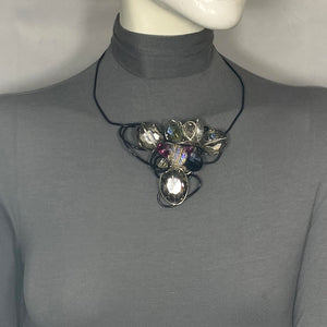 #N9D Crystal Floral Statement Choker