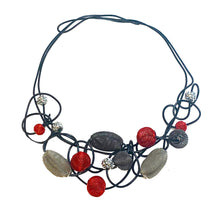 Load image into Gallery viewer, #N5  Aluminum Choker With Red Accent Beads
