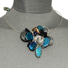 Load image into Gallery viewer, #N9C Blue Stone Abstract Floral Choker
