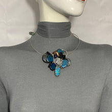 Load image into Gallery viewer, #N9C Blue Stone Abstract Floral Choker
