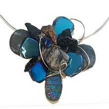 Load image into Gallery viewer, #N9C Blue Stone Abstract Floral Choker
